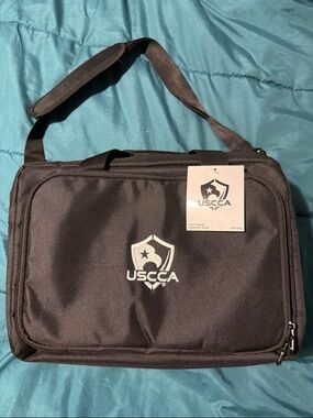 Black Men's Messenger Bag with Padded Shoulder Strap